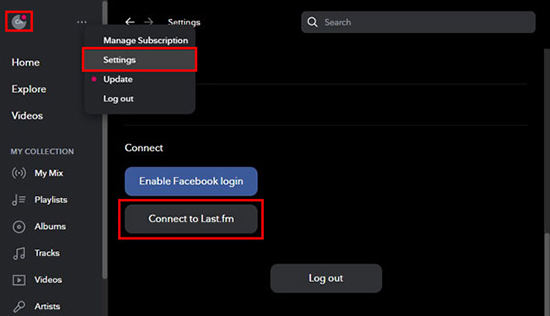 link last fm to tidal on desktop