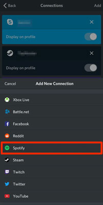 add spotify to discord mobile app