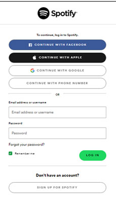 log in to spotify account on receiptify