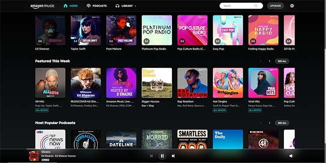 listen to amazon music free with prime on web