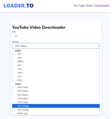 loaderto output settings