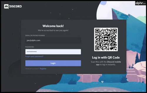 sign up or log in discord account on computer