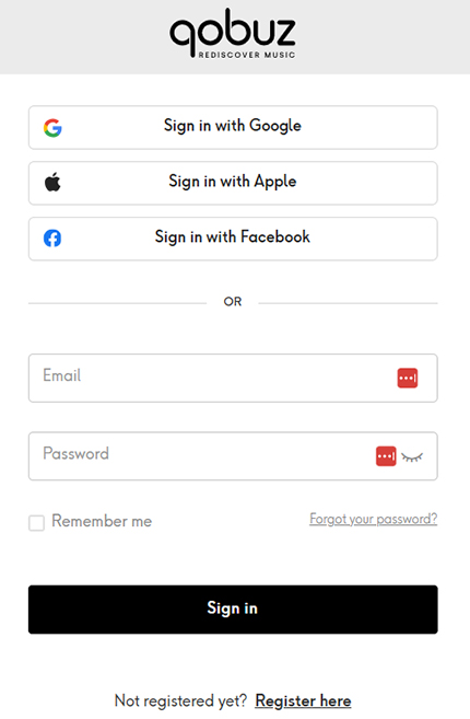 log in qobuz web player