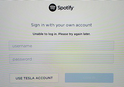log in to spotify tesla account
