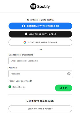 log in to spotify account on exportify