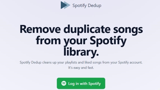 log in with spotify for spotify dedup