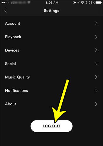 log out of spotify app