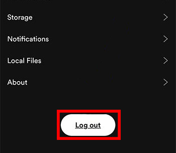 log out spotify account