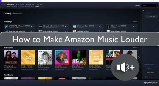 how to make amazon music louder