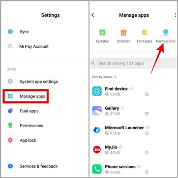 manage apps on android settings