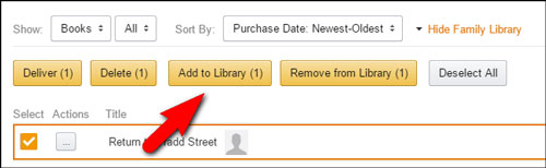 move audible books to another account via amazon household