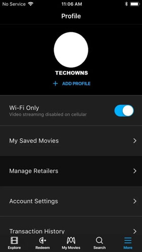 manage retailers on movies anywhere