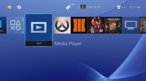 open media player app on ps4