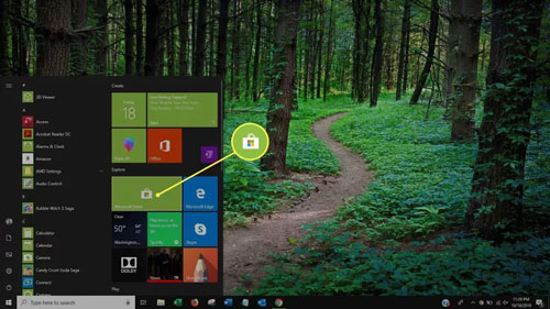 open microsoft store on the start menu on windows pc