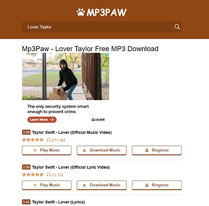 search for music mp3paw