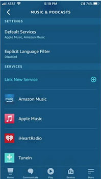 set tidal as default service in alexa app