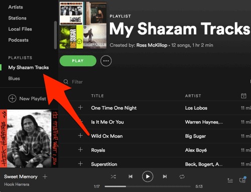 download my shazam tracks on spotify