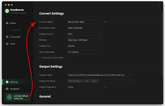 noteburner apple music converter settings