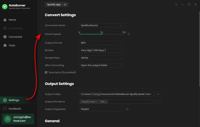  noteburner spotify music converter settings