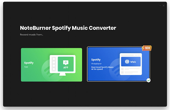 add noteburner spotify music converter interface