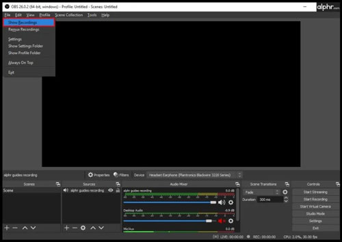 find recorded discord audio on obs