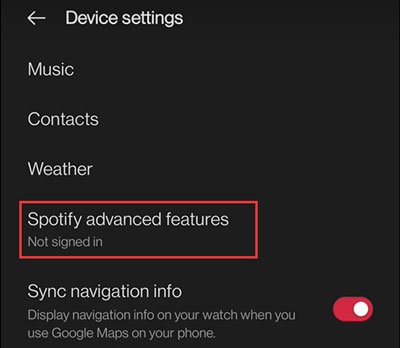 oneplus watch spotify music mode