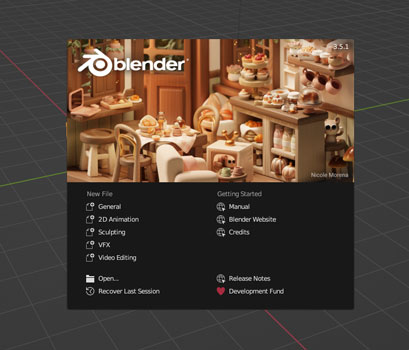 open blender program on computer