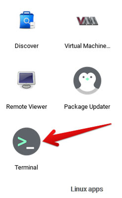 open terminal on chromebook