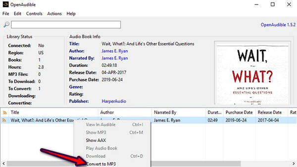 convert audible to mp3 by openaudible