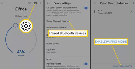 pair bluetooth devices on google home