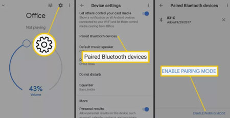 enable pairing mode on google home