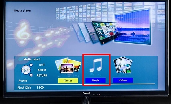 play apple music on panasonic tv with media player