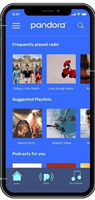 pandora main interface