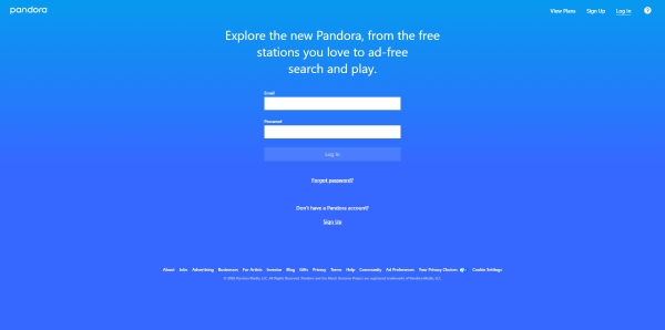 play music with pandora web player