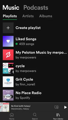 view peloton playlist on spotify app