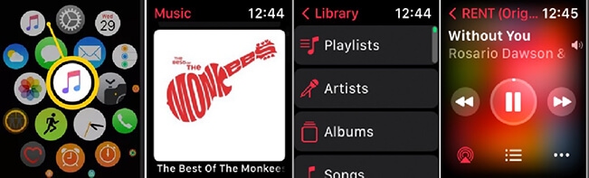 play apple music on apple watch by music app