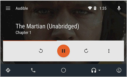 play audible in car via android auto