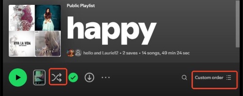 play spotify in custome order