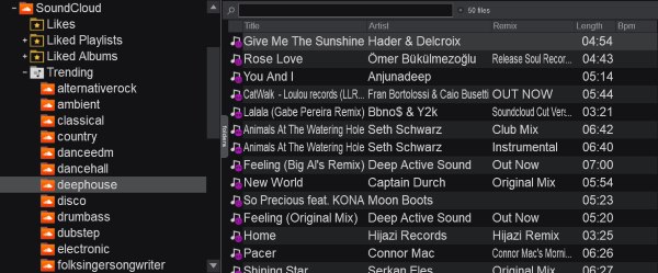 play tracks on virtual dj