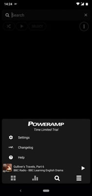 menu option on poweramp
