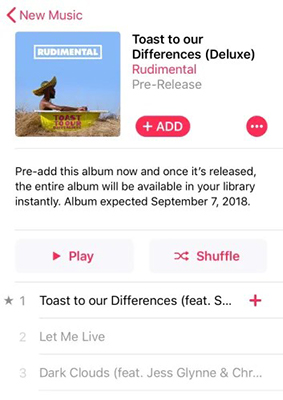 pre save on apple music