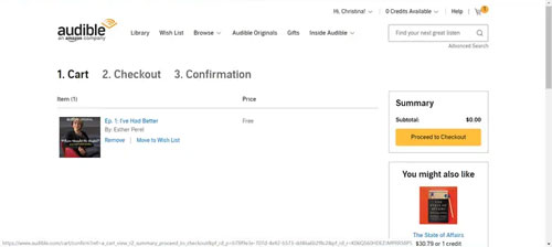 checkout free books on audible