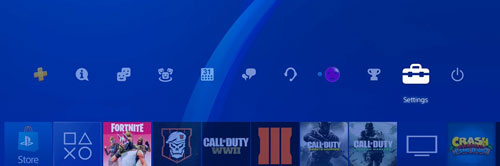 open settings app on ps4