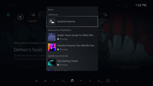 stream youtube music on ps5 via usb drive