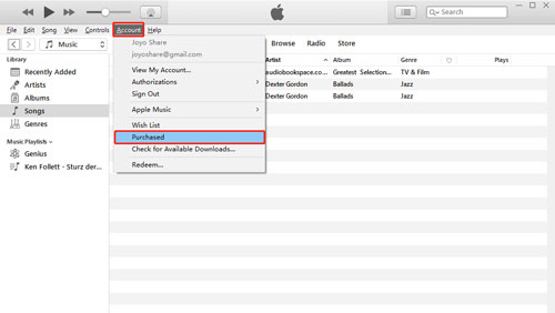 download purchased itunes music on computer