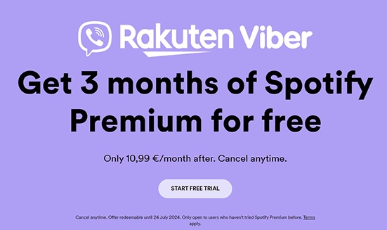 get spotify premium for free by rakuten viber