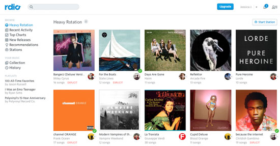 rdio music streaming service