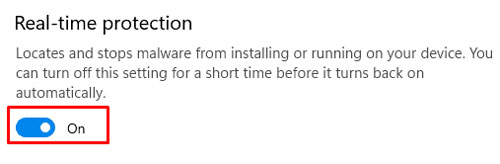 turn off real time protection