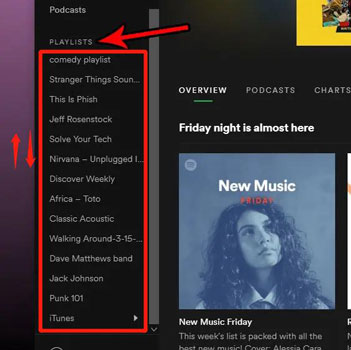 rearrange spotify playlist on computer