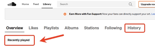 recent played soundcloud